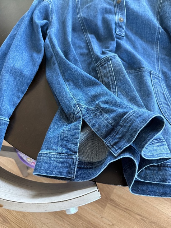 LOGO by Lori Goldstein Jackets & Blazers - LOGO Lori Goldstein denim hoodie pullover large